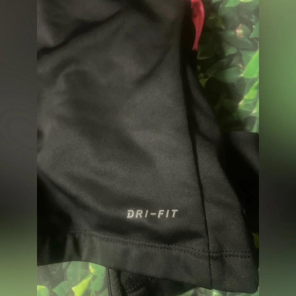 Nike Kids Black and Pink Dri Fit Zip Up Jacket